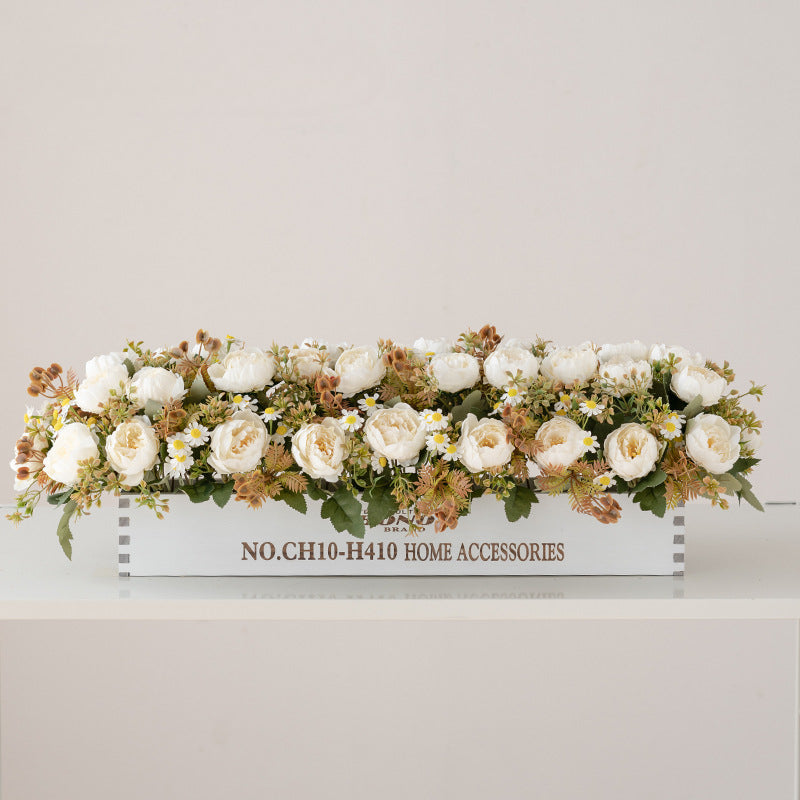 Solid Wood Fence Stem – 23.6" Long, 5.9" Wide, 5.9" High | Faux Flower Arrangement, Living Room & Home Decoration