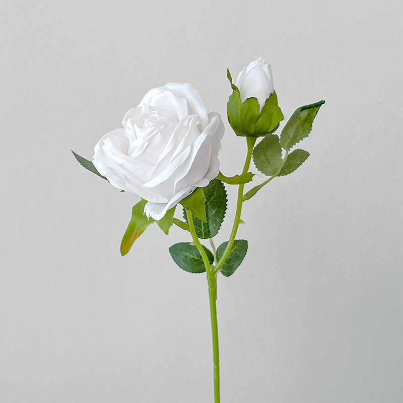 Artificial Maillard Rose Stem – 13.8" Tall, 2 Flower Heads, 3.1" Flower Head Diameter | Faux Wedding & DIY Decoration