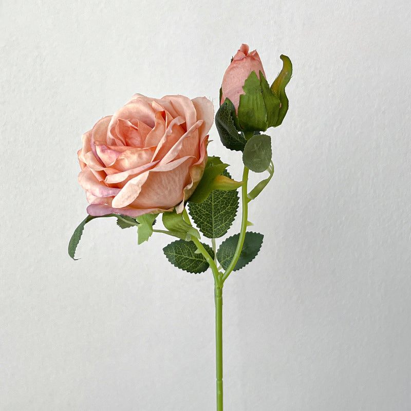 Artificial Maillard Rose Stem – 13.8" Tall, 2 Flower Heads, 3.1" Flower Head Diameter | Faux Wedding & DIY Decoration