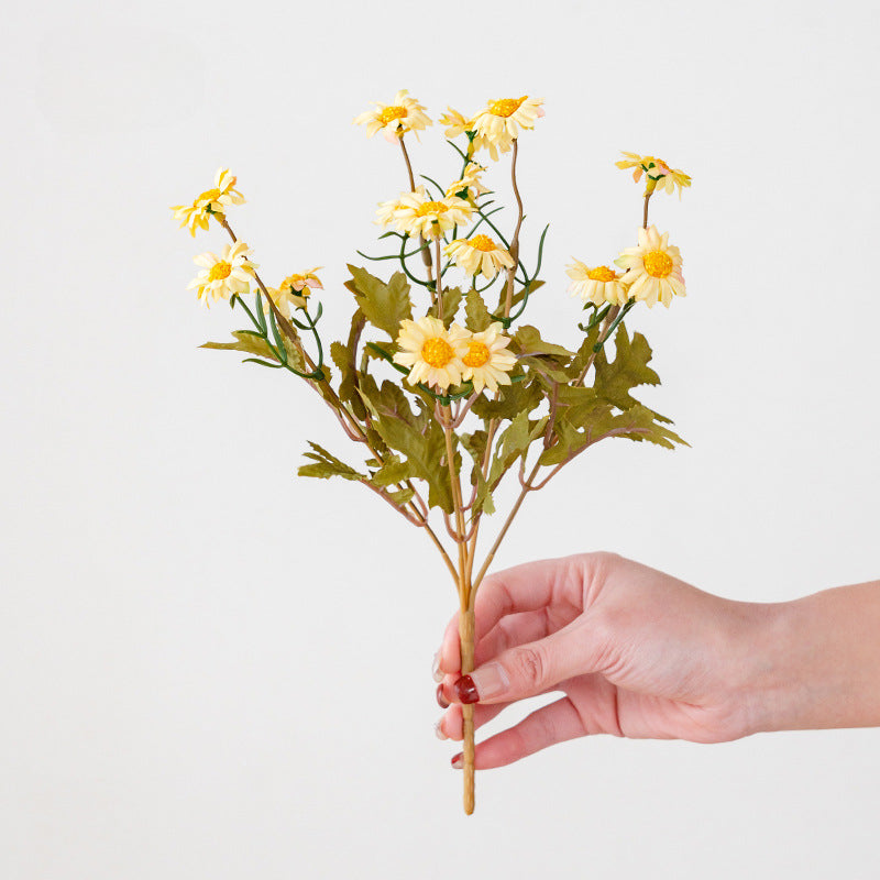 Artificial French Sunflower Stem – 11.8" Tall, Multi-Branch, 5.9" Wide | Faux Silk Flower Arrangement, Home & Living Room Decoration