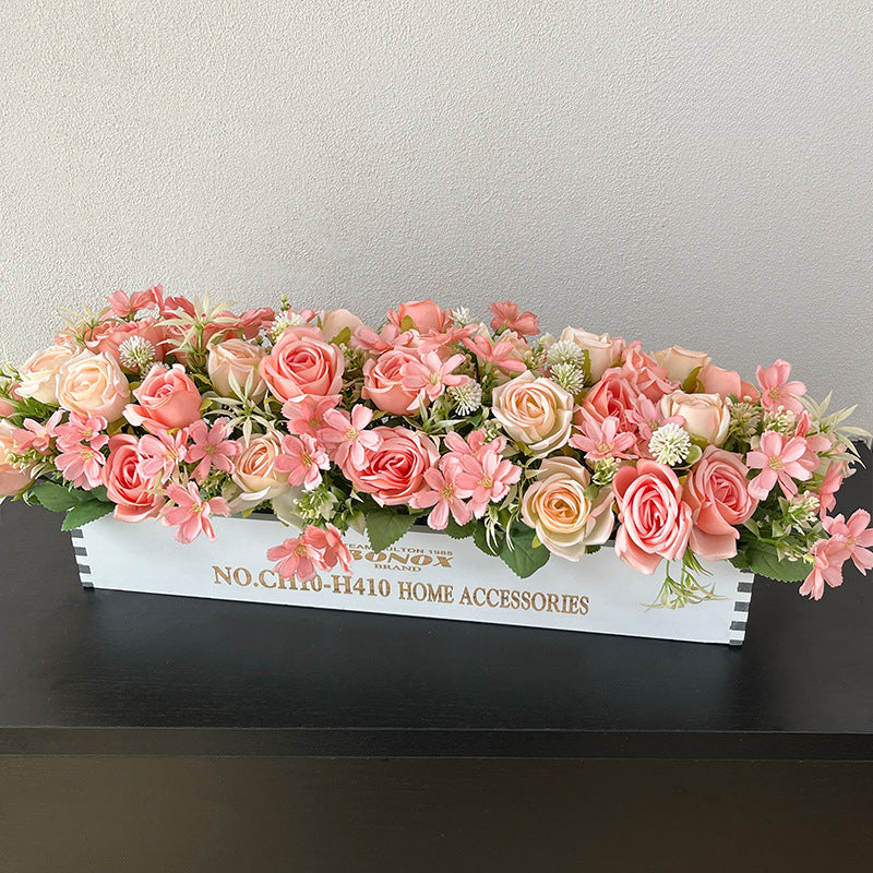 Solid Wood Fence Stem – 23.6" Long, 5.9" Wide, 5.9" High | Faux Flower Arrangement, Living Room & Home Decoration