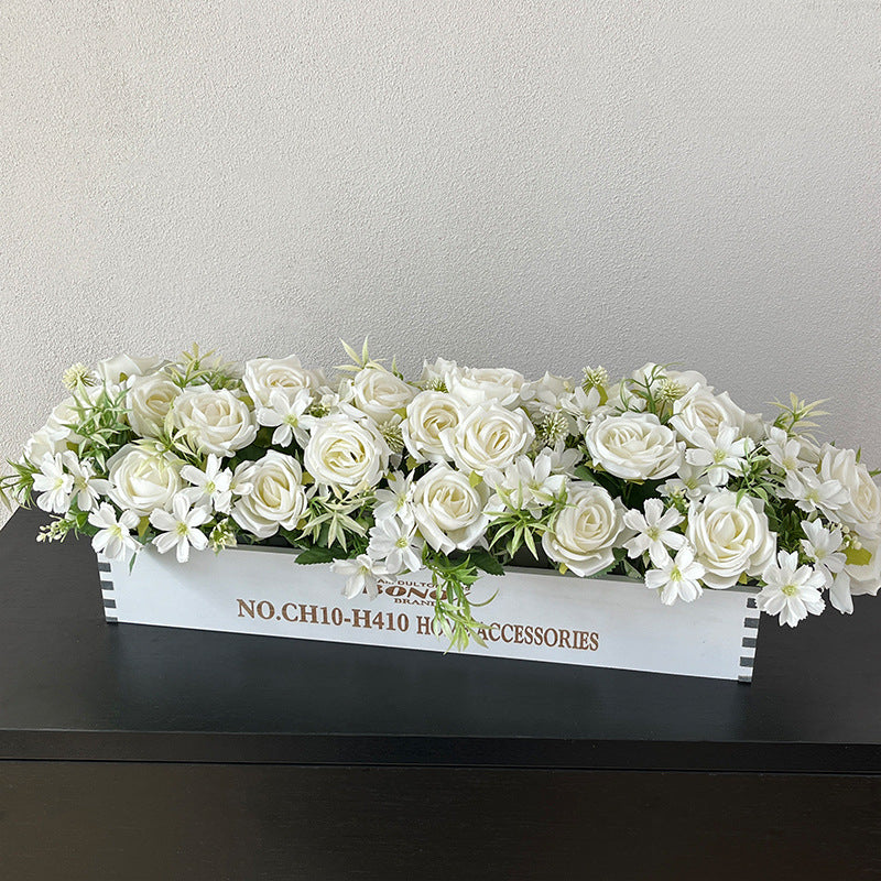 Solid Wood Fence Stem – 23.6" Long, 5.9" Wide, 5.9" High | Faux Flower Arrangement, Living Room & Home Decoration