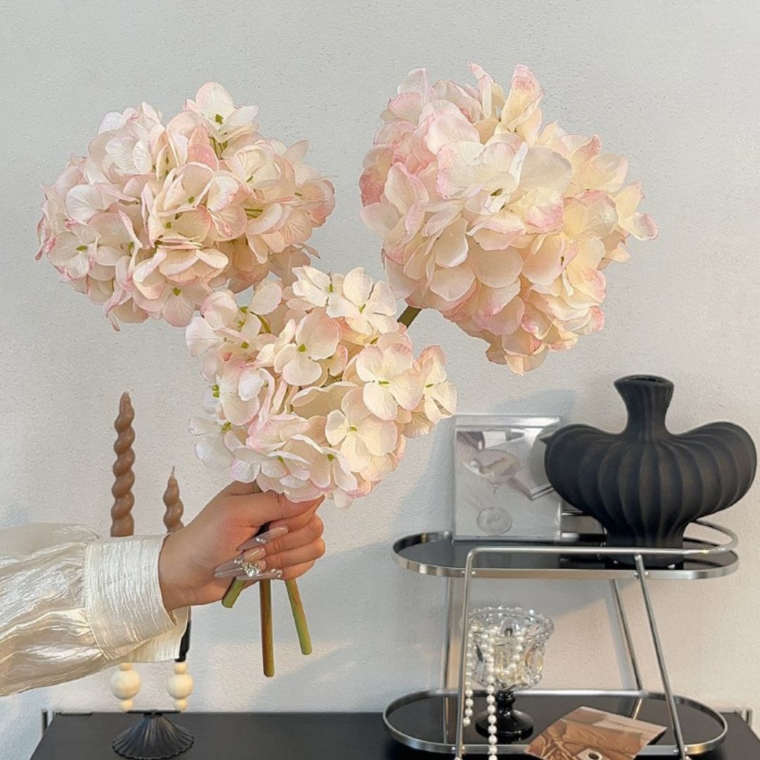 Artificial Dutch Butterfly Hydrangea Stem – 15.7" Tall | Decorative Faux Flower for Home & Event Decoration