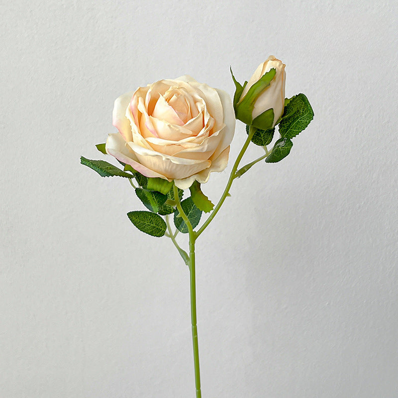 Artificial Maillard Rose Stem – 13.8" Tall, 2 Flower Heads, 3.1" Flower Head Diameter | Faux Wedding & DIY Decoration