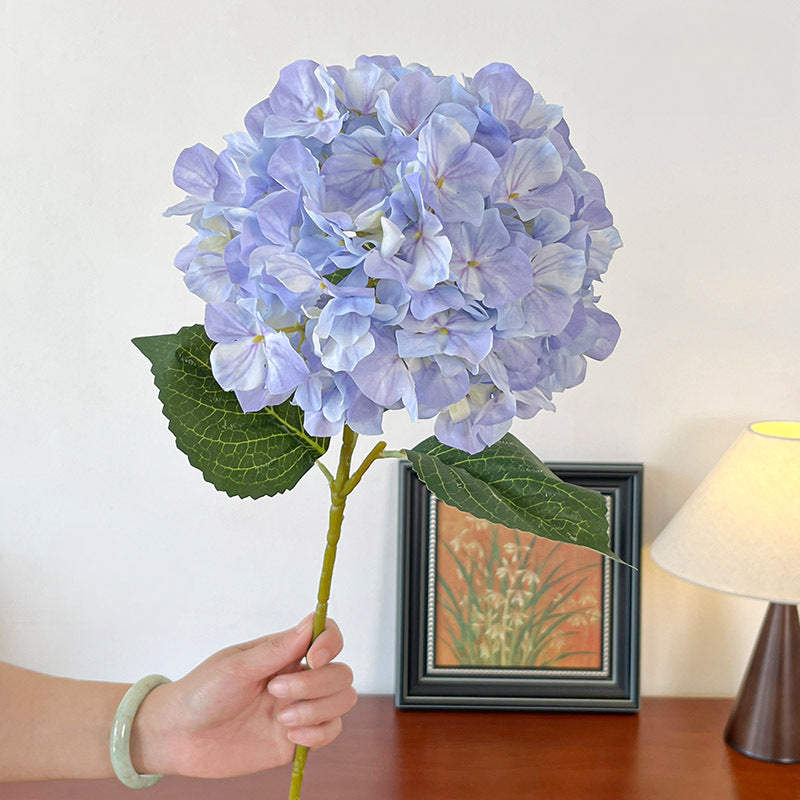 Artificial 3-Leaf Lisa Hydrangea Stem – 23.6" Tall, 7.9" Flower Head, 144 Pieces | Faux Flowers for Wedding & DIY Table Arrangements