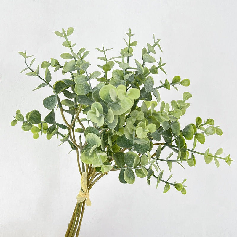Artificial Eucalyptus Money Leaf Stem – 14.2" Tall, 6 Stems, 6.7" Wide | Faux Green Plant for Home Décor
