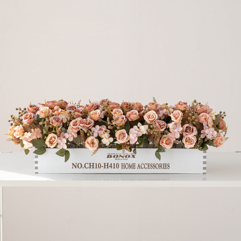 Solid Wood Fence Stem – 23.6" Long, 5.9" Wide, 5.9" High | Faux Flower Arrangement, Living Room & Home Decoration