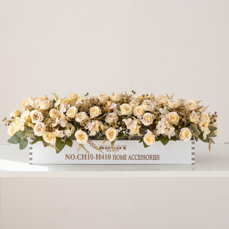 Solid Wood Fence Stem – 23.6" Long, 5.9" Wide, 5.9" High | Faux Flower Arrangement, Living Room & Home Decoration