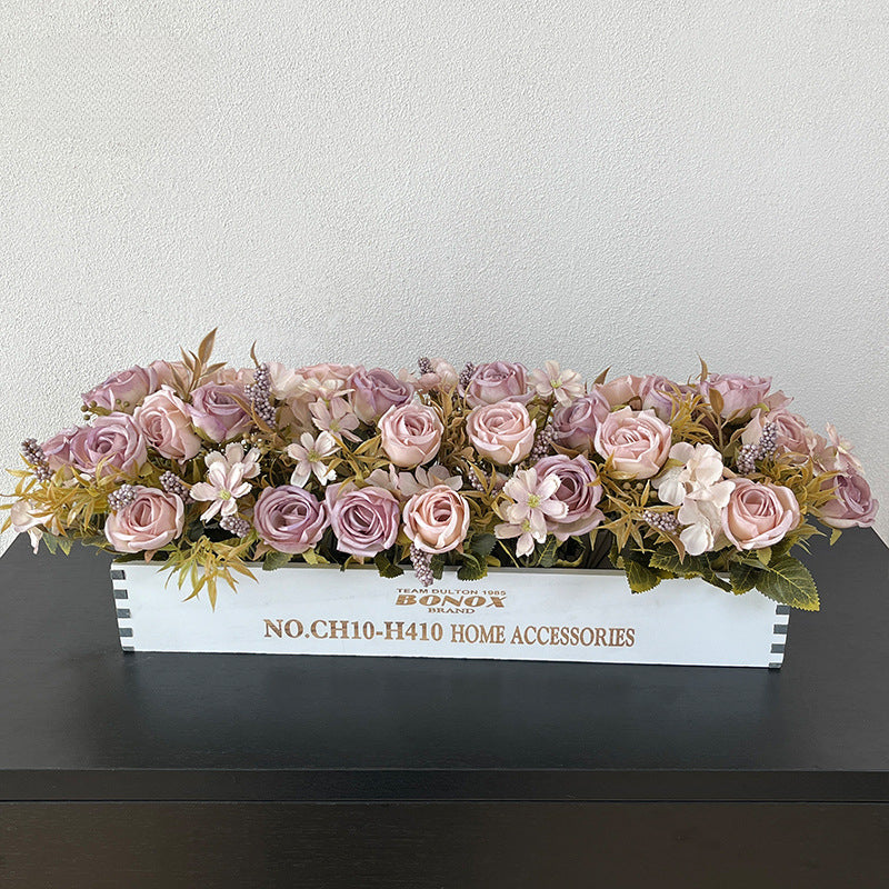 Solid Wood Fence Stem – 23.6" Long, 5.9" Wide, 5.9" High | Faux Flower Arrangement, Living Room & Home Decoration