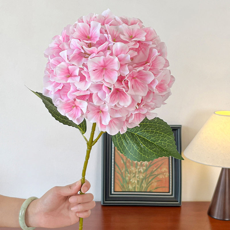 Artificial 3-Leaf Lisa Hydrangea Stem – 23.6" Tall, 7.9" Flower Head, 144 Pieces | Faux Flowers for Wedding & DIY Table Arrangements