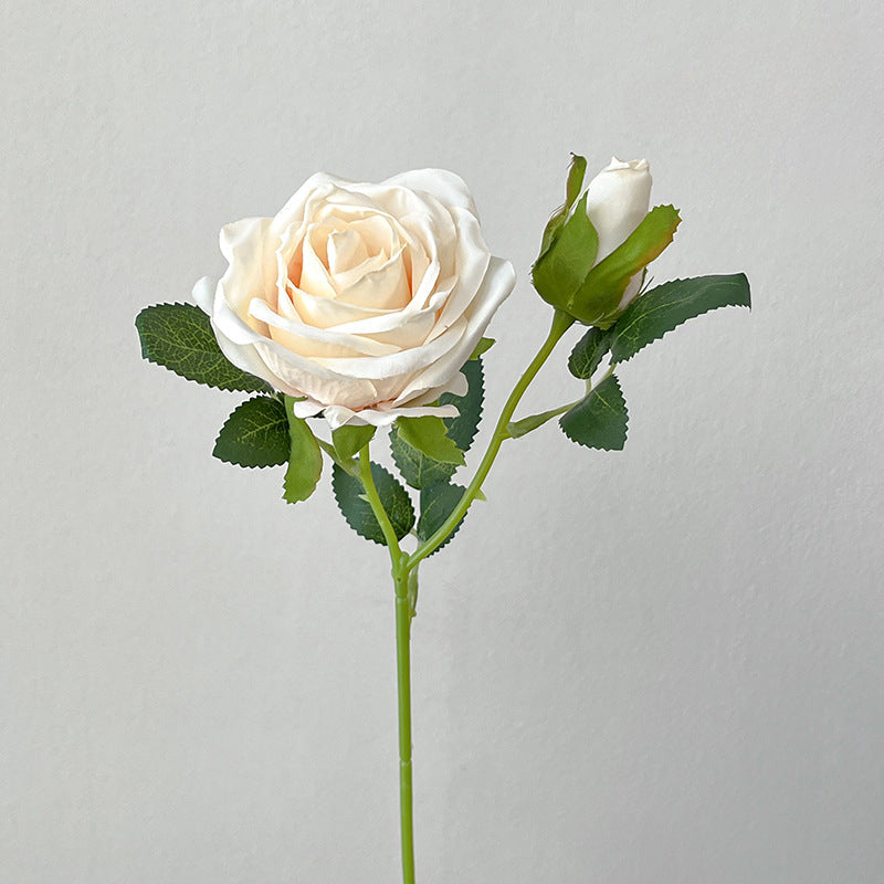 Artificial Maillard Rose Stem – 13.8" Tall, 2 Flower Heads, 3.1" Flower Head Diameter | Faux Wedding & DIY Decoration