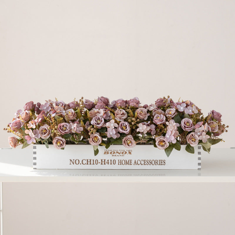 Solid Wood Fence Stem – 23.6" Long, 5.9" Wide, 5.9" High | Faux Flower Arrangement, Living Room & Home Decoration
