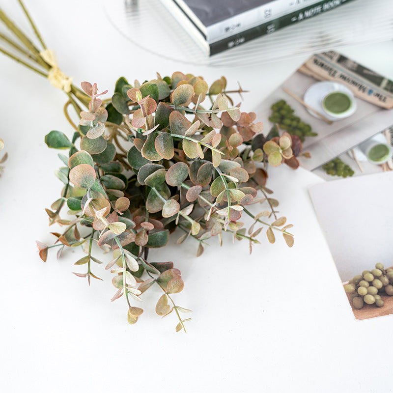 Artificial Eucalyptus Money Leaf Stem – 14.2" Tall, 6 Stems, 6.7" Wide | Faux Green Plant for Home Décor