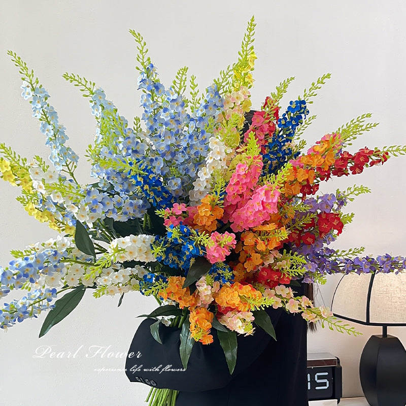 Artificial Delphinium Stem – 29.5" Tall, Large Single Branch, 4.3" Wide | Faux Hyacinth Flower Arrangement, Wedding & Home Decoration
