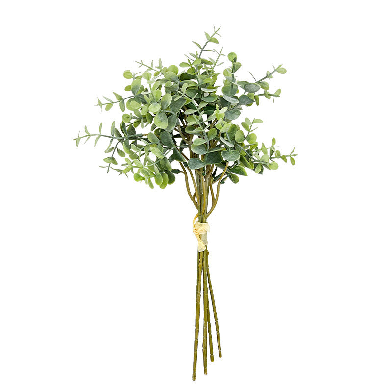 Artificial Eucalyptus Money Leaf Stem – 14.2" Tall, 6 Stems, 6.7" Wide | Faux Green Plant for Home Décor