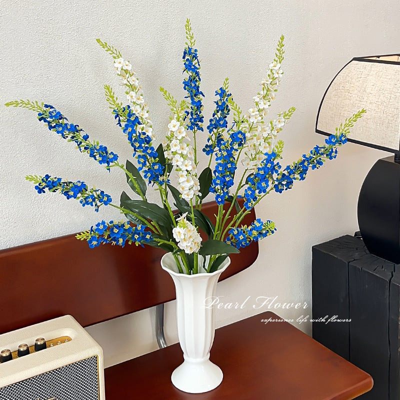 Artificial Delphinium Stem – 29.5" Tall, Large Single Branch, 4.3" Wide | Faux Hyacinth Flower Arrangement, Wedding & Home Decoration