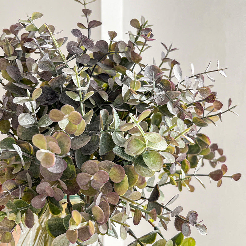 Artificial Eucalyptus Money Leaf Stem – 14.2" Tall, 6 Stems, 6.7" Wide | Faux Green Plant for Home Décor