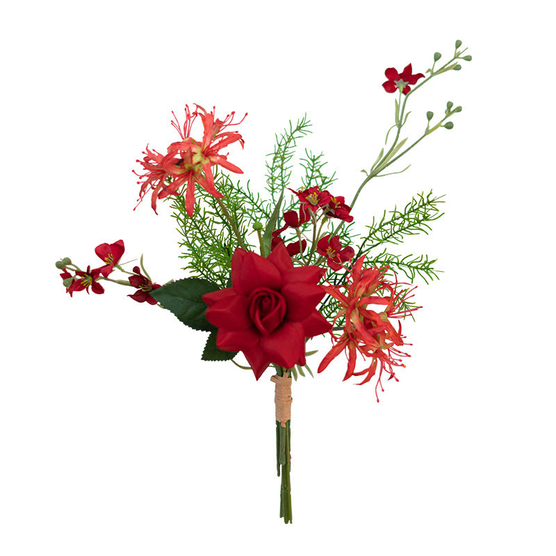Artificial Rose Stem – 19.3" Tall, 12.6" Wide, Korean Minimalist Style | Faux Flowers for Living Room & Dining Table Decoration