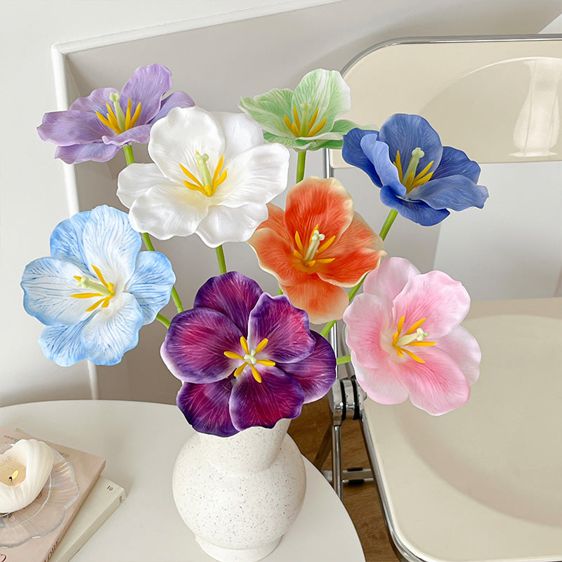 Artificial Tulip Stem – 21.7" Tall, 4.3" Flower Head, Leafless | Artificial Flowers for Wedding & DIY