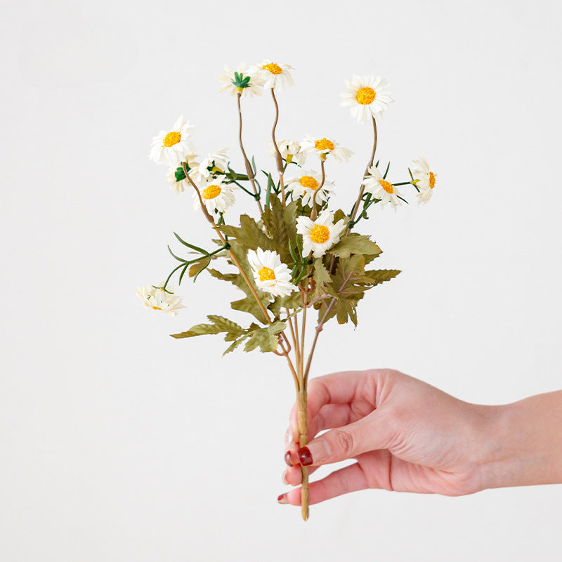 Artificial French Sunflower Stem – 11.8" Tall, Multi-Branch, 5.9" Wide | Faux Silk Flower Arrangement, Home & Living Room Decoration