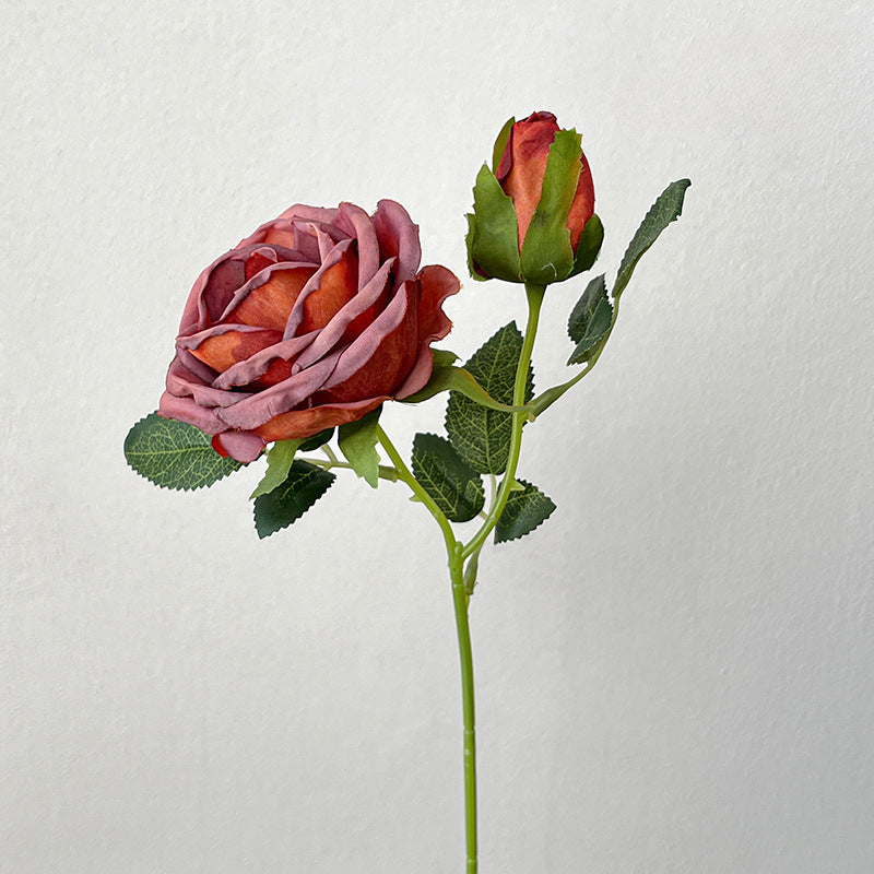 Artificial Maillard Rose Stem – 13.8" Tall, 2 Flower Heads, 3.1" Flower Head Diameter | Faux Wedding & DIY Decoration