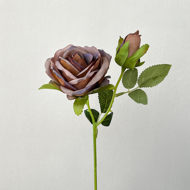 Artificial Maillard Rose Stem – 13.8" Tall, 2 Flower Heads, 3.1" Flower Head Diameter | Faux Wedding & DIY Decoration