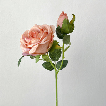 Artificial Maillard Rose Stem – 13.8" Tall, 2 Flower Heads, 3.1" Flower Head Diameter | Faux Wedding & DIY Decoration