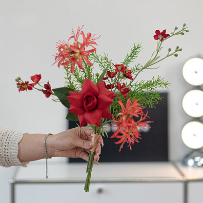 Artificial Rose Stem – 19.3" Tall, 12.6" Wide, Korean Minimalist Style | Faux Flowers for Living Room & Dining Table Decoration