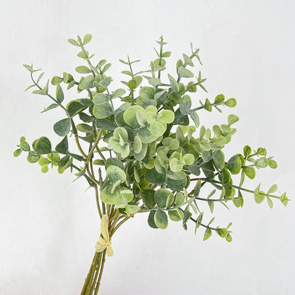 Artificial Eucalyptus Money Leaf Stem – 14.2" Tall, 6 Stems, 6.7" Wide | Faux Green Plant for Home Décor