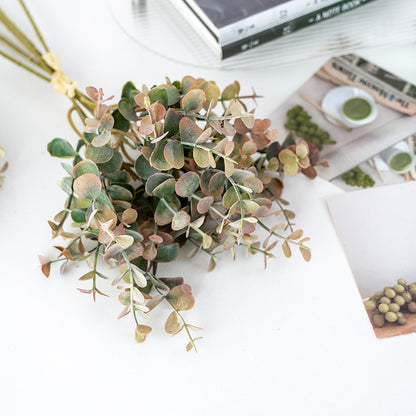 Artificial Eucalyptus Money Leaf Stem – 14.2" Tall, 6 Stems, 6.7" Wide | Faux Green Plant for Home Décor