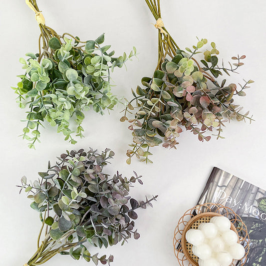 Artificial Eucalyptus Money Leaf Stem – 14.2" Tall, 6 Stems, 6.7" Wide | Faux Green Plant for Home Décor