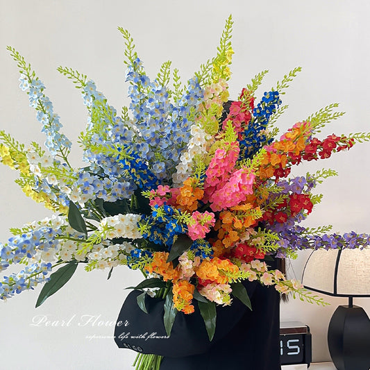 Artificial Delphinium Stem – 29.5" Tall, Large Single Branch, 4.3" Wide | Faux Hyacinth Flower Arrangement, Wedding & Home Decoration