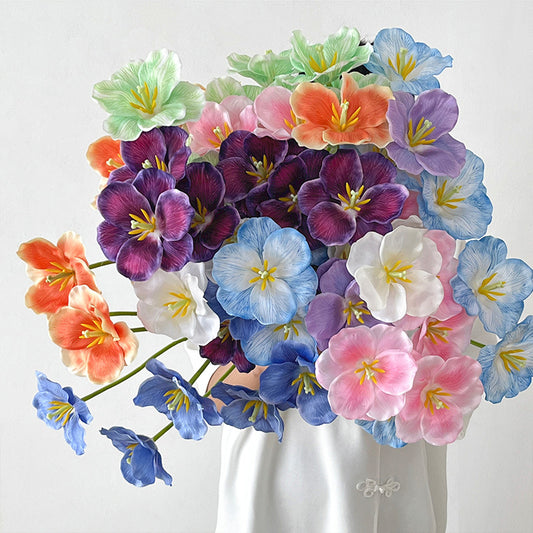 Artificial Tulip Stem – 21.7" Tall, 4.3" Flower Head, Leafless | Artificial Flowers for Wedding & DIY