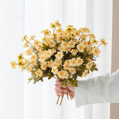 Artificial French Sunflower Stem – 11.8" Tall, Multi-Branch, 5.9" Wide | Faux Silk Flower Arrangement, Home & Living Room Decoration