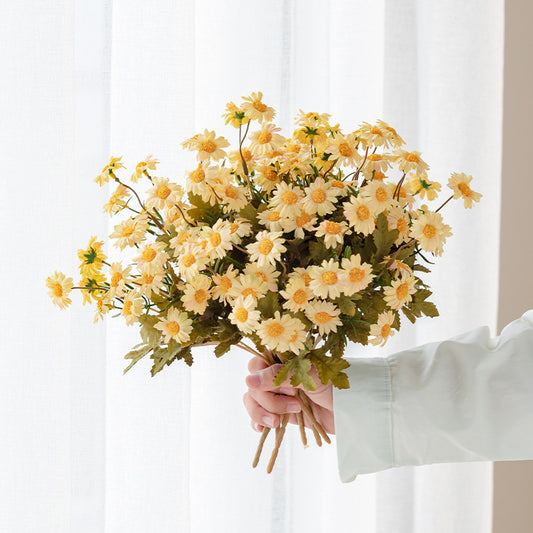 Artificial French Sunflower Stem – 11.8" Tall, Multi-Branch, 5.9" Wide | Faux Silk Flower Arrangement, Home & Living Room Decoration