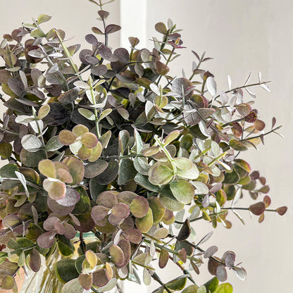 Artificial Eucalyptus Money Leaf Stem – 14.2" Tall, 6 Stems, 6.7" Wide | Faux Green Plant for Home Décor