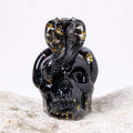 Handcrafted Decorative Snake Wrapped Skull Figurine