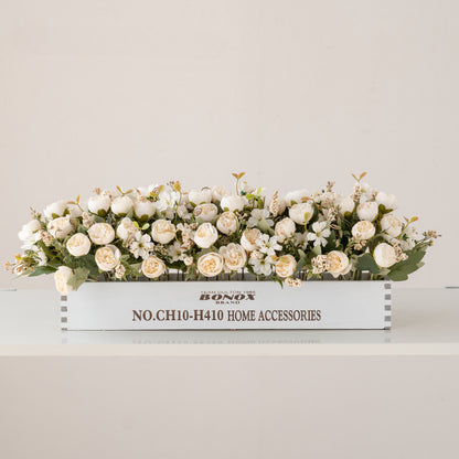 Solid Wood Fence Stem – 23.6" Long, 5.9" Wide, 5.9" High | Faux Flower Arrangement, Living Room & Home Decoration